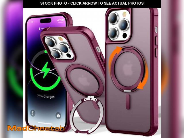 Lot 74-12343074 - STERKER 360ÃÂ° Rotatable Magnetic Ring for iPhone 14 Pro Case, with Stand &amp; Ring Holder, Mil-Gr...