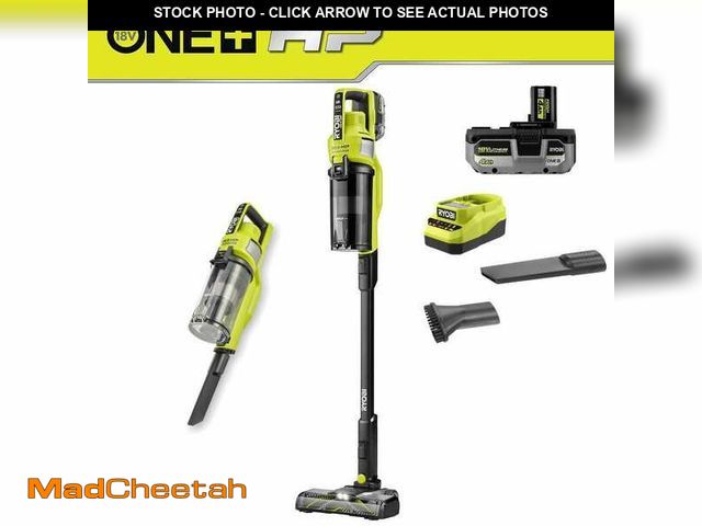 Lot 74-14560871 - RYOBI ONE+ HP 18V Cordless Pet Stick Vacuum Cleaner Kit with 4.0 Ah HIGH PERFORMANCE Battery and Cha...