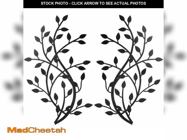 Lot 74-14337067 - Meltset Metal Tree Leaf Wall Decor, Vine Olive Leaf Branch Wall Art, Black Metal Art, Wrought Iron S...