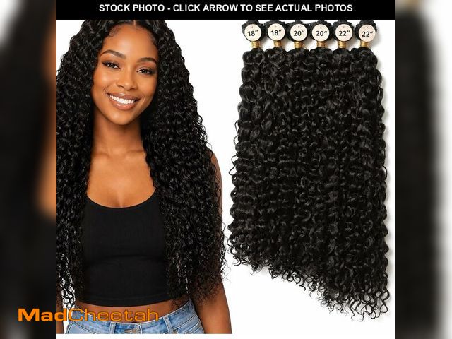 Lot 74-14351519 - FLUFYMOOZ Curly Hair Bundles, 6PC 100Ã¯Â¼â¦ Pure Protein Silk Kinky Weave Hair Bundles 18 20 22 Inc...