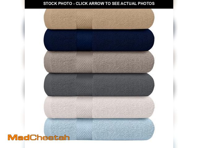 Lot 74-12437985 - KAHAF Collection 6-Pack Bath Towels - Lightweight - Extra Absorbent - 100% Cotton - Shower towels (M...