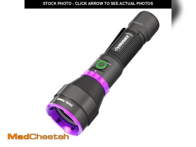 Lot 74-14292716 - Husky 600 Lumens Dual Power LED Rechargeable Flashlight with UV - UNUSED