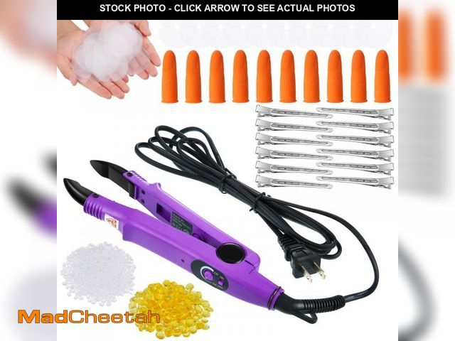 Lot 74-12309581 - Lothee Fusion Hair Extension Heat Iron with Keratin Beads, Fusion Glue Protector, Template Hair Clip...