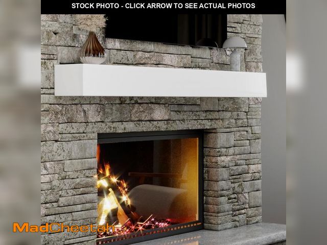 Lot 74-12261469 - Ortaville 72" Floating Mantel Shelf - Modern White Fireplace Mantel with Matte Lacquer Finish for Li...