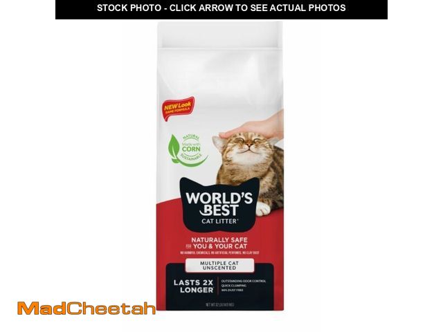 Lot 74-13802854 - WORLD'S BEST CAT LITTER Multiple Cat Unscented, 32-Pounds - Natural Ingredients, Quick Clumping, Flu...