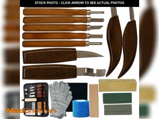 Lot 74-13768513 - Wood Carving Kit,Wood carving Tools,Carving knife Sharpener for spoon,Bowl, Wood Chisel Knife, whitt...