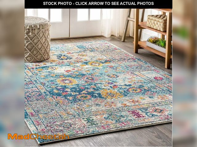 Lot 74-12664407 - JONATHAN Y Boho Vintage Navy/Cream Indoor Area Rug, 3x5, Bohemian Flair Medallion, Chic, Floral, Eas...