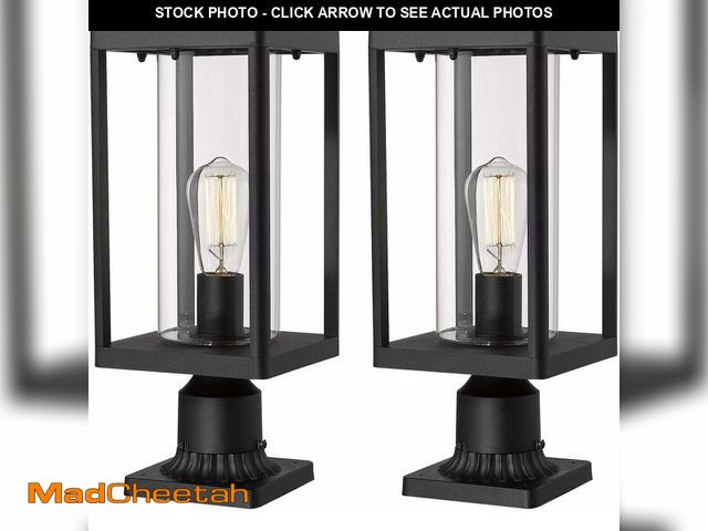 Lot 74-13697754 - Beionxii Outdoor Post Lantern, 20inch Large Modern Lamp Post Light Fixture Exterior Pillar Lights wi...