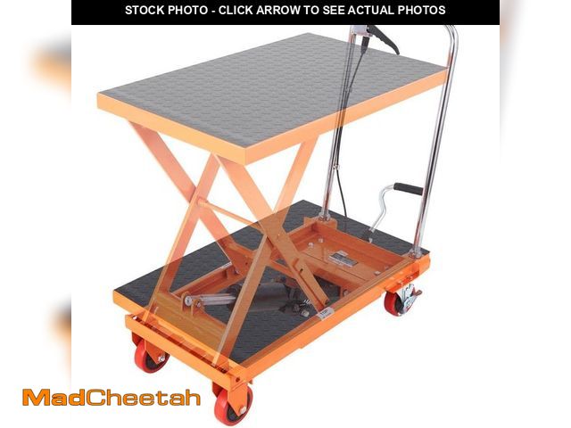 Lot 74-14344414 - VEVOR Hydraulic Lift Table Cart 500 lbs. Capacity Manual Single Scissor Lift Table 28.5 in. Lifting ...