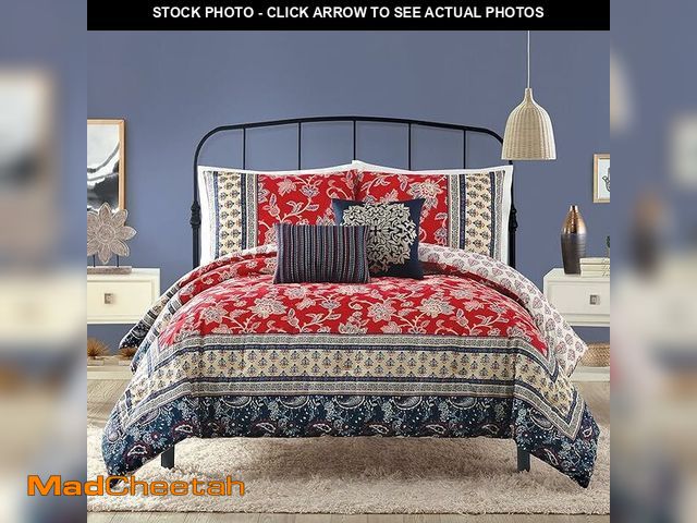 Lot 74-12664385 - Marbella 5-Piece Paisley Reversible Comforter Set - Ultra-Soft Cotton, All Seasons Bedding - Full Qu...