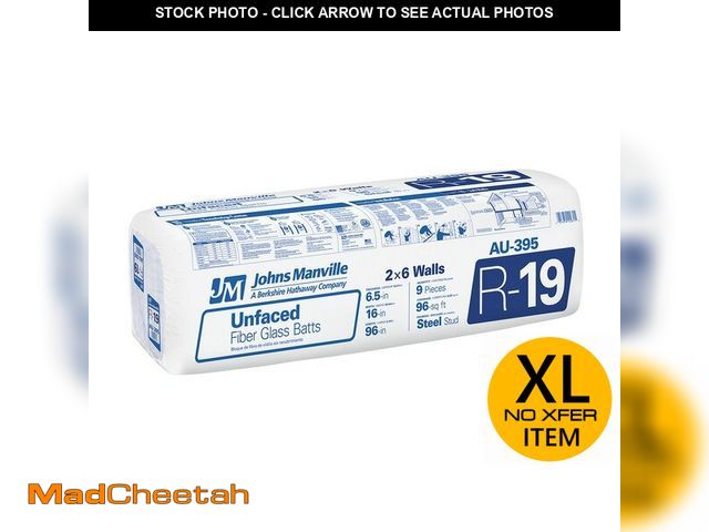 Lot 74-12892973 - (SET OF 12) Johns Manville Sound-SHIELD R-19 Fiberglass Batt Insulation With Sound Barrier (16-in W ...