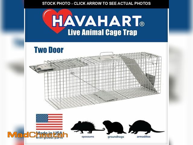Lot 74-14349471 - Havahart Large 2 Door Humane Catch and Release Live Animal Trap for Armadillos, Beavers, Bobcats, Sm...