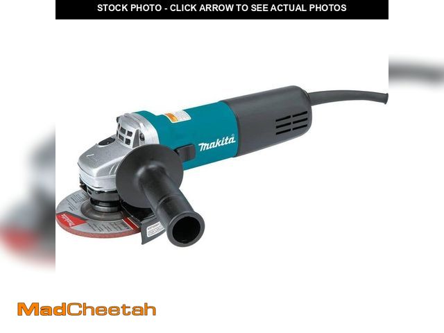 Lot 74-14394571 - (MISSING GUARD,BLADE) Makita 7.5 Amp Corded 4-1/2 in. Easy Wheel Change Compact Angle Grinder with S...