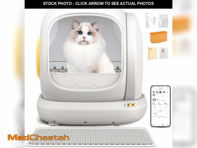 Lot 74-12670323 - 75L Smart Automatic Self-Cleaning Cat Litter Box, APP Control/Integrated Safety Protection,White - U...