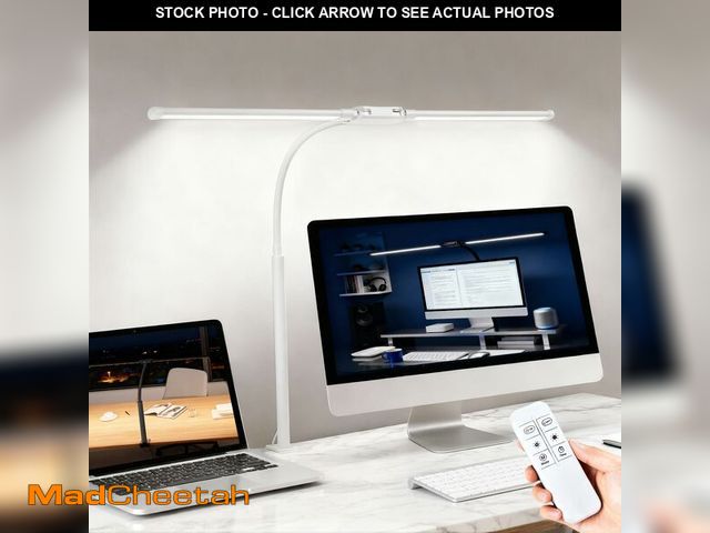 Lot 74-13545164 - LED Desk Lamp with Clamp, Double Head Adjustable Architect Light, Eye-Caring Monitor Desk Lamp for H...