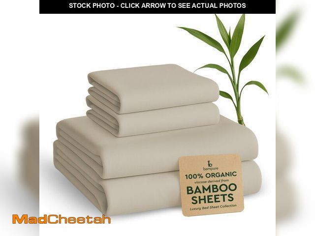Lot 74-14144958 - BAMPURE Queen Sheet Set - 100% Pure Viscose derived from Bamboo - Super Soft, Cooling Sheets for Hot...