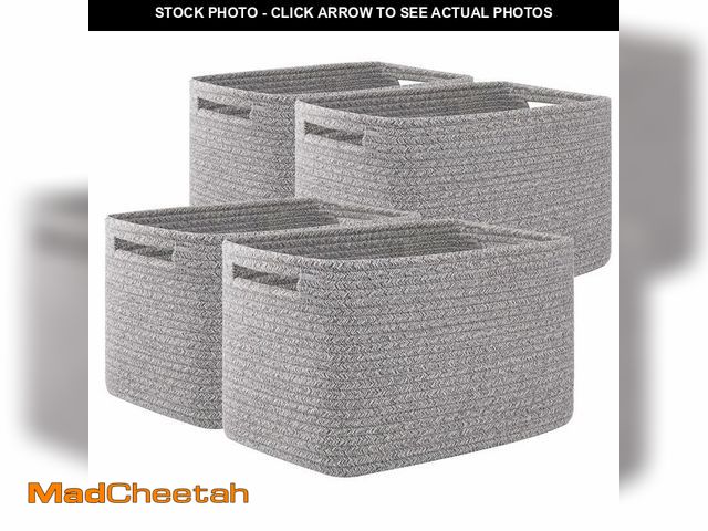 Lot 74-13718222 - OIAHOMY 4 Pack Storage Baskets for Organizing, Cube Storage Bins for Shelves, Rectangle Storage Bask...