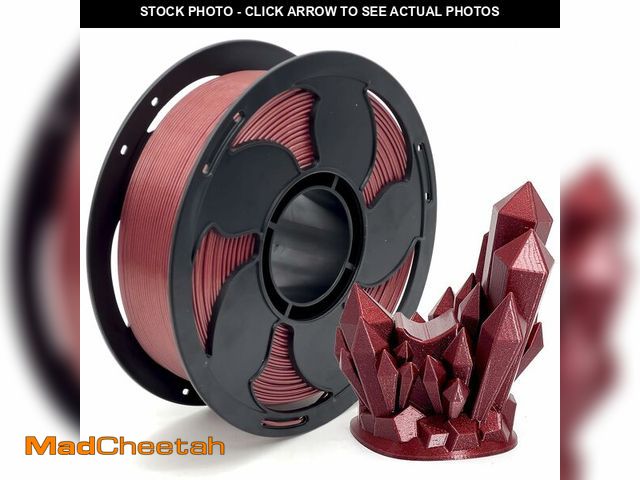 Lot 74-14150307 - Metal Wine Red Glitter PETG Filament 1.75mm High Intensity 3D Printer Filament, 1kg (2.2lbs) Spool T...