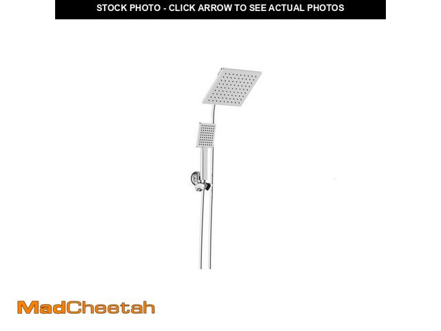Lot 74-14276645 - Glacier Bay Modern 1-Spray 7.9 in. Dual Tub Wall Mount Fixed and Handheld Shower Heads 1.8 GPM in Po...