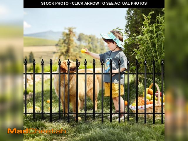 Lot 74-12353159 - Thealyn Metal Garden Fence 24 inch H x 24 inch W (10 Panels, Total Length 20 ft) Decorative Fence Bo...