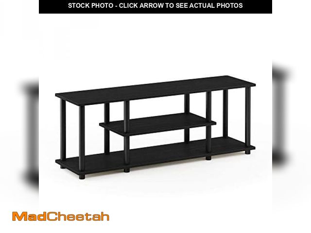 Lot 74-12397941 - Furinno Turn-N-Tube No Tools 3D 3-Tier Entertainment TV Stand up to 50 inch TV, Round Tubes, Walnut ...