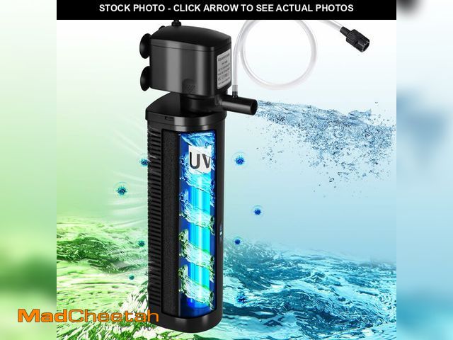 Lot 74-12459204 - Small Pond Filter for 75-300 Gallon Tank, Aquarium U-V Filter Green Clean Machine Submersible Powerf...