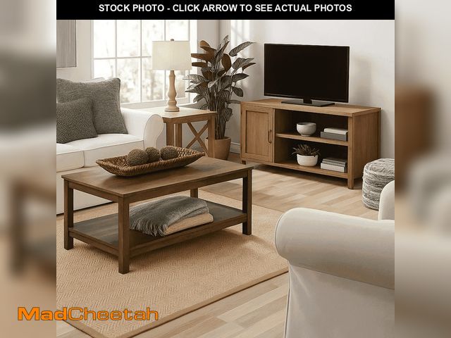 Lot 74-12780032 - Dowellia Farmhouse Rectangle Coffee Table, Rustic Weathered Oak - UNUSED