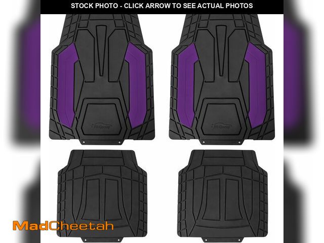Lot 74-12365965 - FH Group Automotive Floor Mats, Heavy-Duty Rubber Floor Mats for Cars Stripe Design, Universal Fit F...