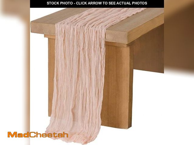 Lot 74-11853022 - Ling's Moment 14ft Blush Cheesecloth Table Runner Gauze Sheer Extra Long Dusty Pink Table Runners fo...
