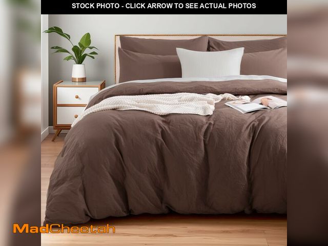 Lot 74-12440101 - NEXHOME PRO Oversized King Duvet Cover Set, 100% Certified Organic Cotton with Washed Feel &amp; Lin...