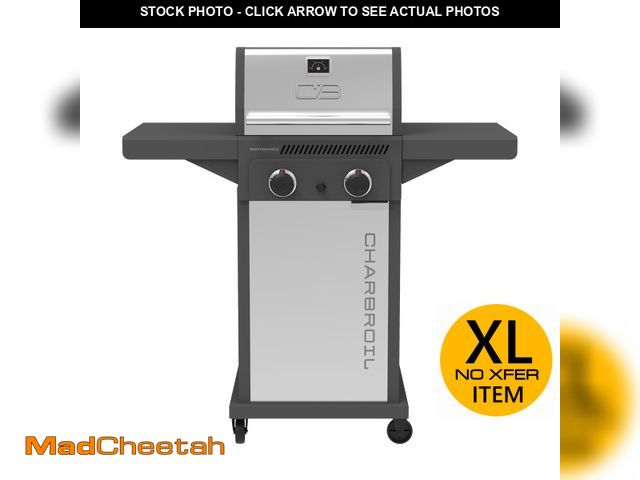 Lot 74-13774293 - Charbroil Performance Series FlavorMax 2 Burner Gas Grill Cabinet with Foldable Side Shelves, Stainl...