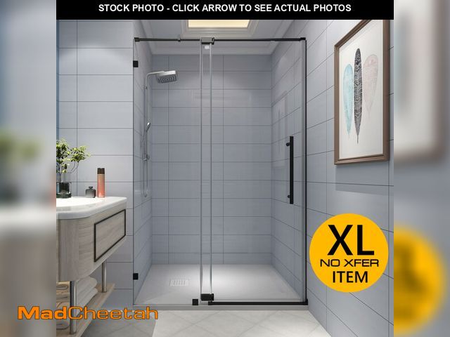 Lot 74-12570995 - KPUY Pivot Shower Door, 50-54" W x 74" H Pivot Semi-Frameless Shower Door, 1/4" (6mm) Tempered Glass...
