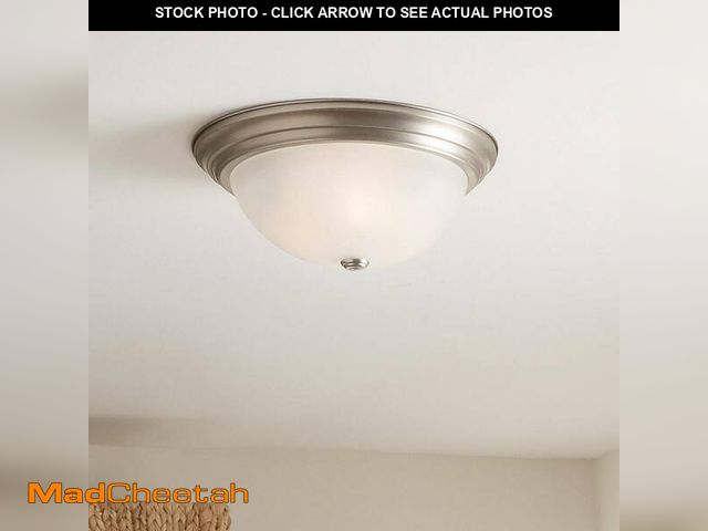 Lot 74-13822923 - KICHLER Independence 15.25 in. 3-Light Brushed Nickel Traditional Hallway Flush Mount Ceiling Light ...