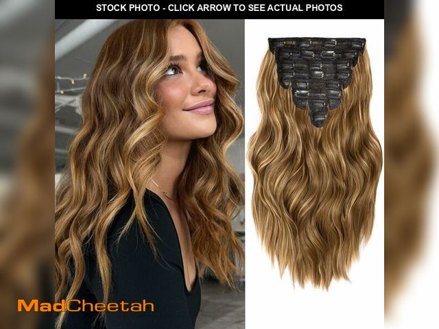 Lot 74-14209340 - Hair Extensions for Women, 8PCS 16 Inch Chestnut Brown Clip in Hair Extensions Mix Blonde, Synthetic...