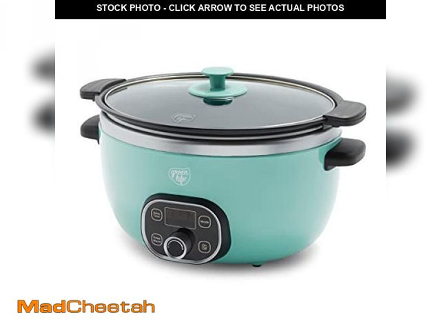 Lot 74-12151014 - GreenLife Cook Duo Healthy 6qt Ceramic Nonstick Slow Cooker - Turquoise - UNUSED