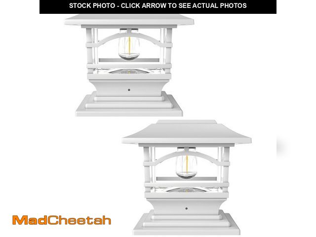 Lot 74-12699804 - Davinci Lighting Edison Solar Outdoor Post Cap Lights - 4x4 5x5 6x6 - Bright LED Light for Fence Dec...