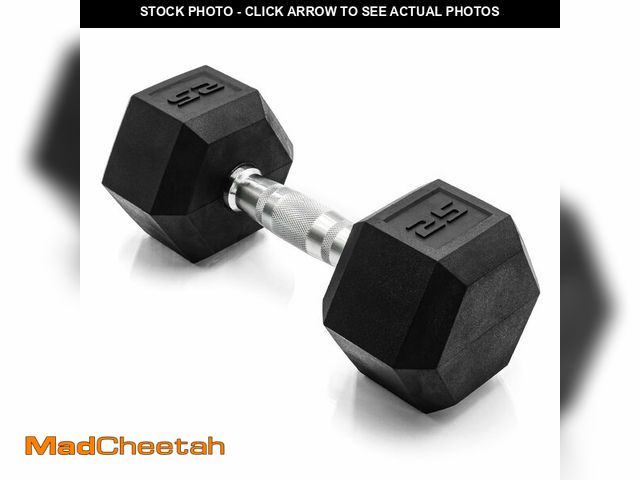 Lot 74-13790443 - CAP Barbell 25 LB Coated Hex Dumbbell Weight, New Edition - UNUSED