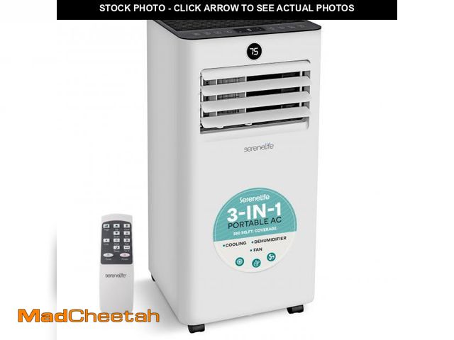 Lot 74-12394762 - SereneLife 8000 BTU Portable Air Conditioner, Small AC Unit with Dehumidifier and Fan, Mini AC Unit ...