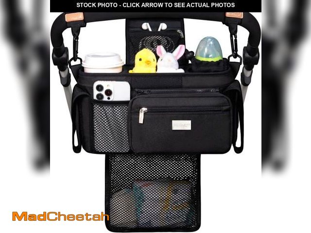 Lot 74-12332762 - TOPDesign Universal Baby Stroller Organizer, Stroller Caddy with Detachable Mesh Bag &amp; Heightene...