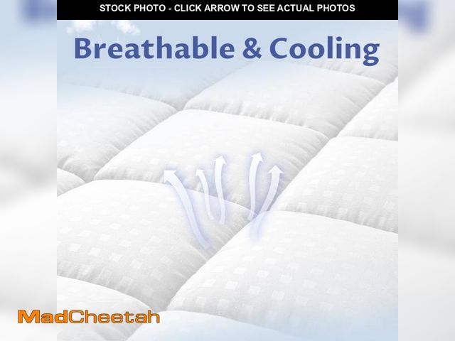 Lot 74-12490975 - JUSTLET Quilted Fitted Queen Mattress Pad Pillow Top Mattress Cover Cooling Breathable Fluffy Soft M...