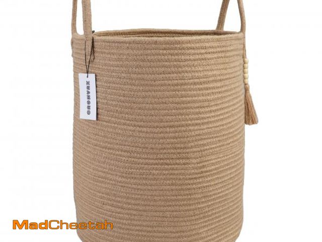 Lot 74-12222606 - XUANGUO Rope Laundry Basket Laundry Hamper for Clothes Woven Storage Basket for Living Room Bedroom ...