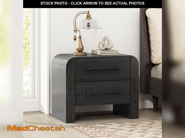 Lot 74-13307679 - CHRISTOPHER KNIGHT HOME Erika Black 23.75 in. H Nightstands with 2 Storage Drawers Black Metal Handl...