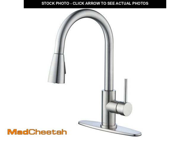 Lot 74-14364091 - Glacier Bay Riverbend Single-Handle Pull Down Sprayer Kitchen Faucet in Stainless Steel - UNUSED