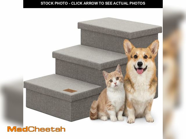 Lot 74-14066926 - Zerbuger Wider Dog Ramp for High Bed with Storage 18" H, Foldable Dog Stairs for Small Medium Large ...