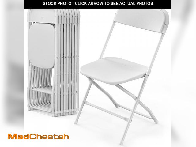 Lot 74-12480604 - JOYMOR 10 Pack White Plastic Folding Chair, Indoor Outdoor Stackable Seat - USED