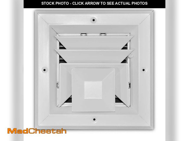 Lot 74-14357535 - Everbilt 6 in. x 6 in. 3-Way Aluminum Square Ceiling Diffuser in White - UNUSED