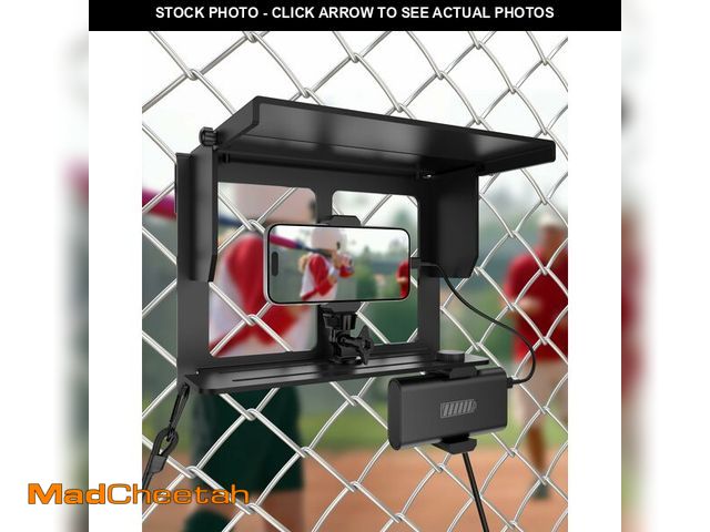 Lot 74-14281629 - Stouchi Game Changer Mounting Kit, Fence Mount with Adjustable Sun Shade Power Bank Clip, Stable No-...