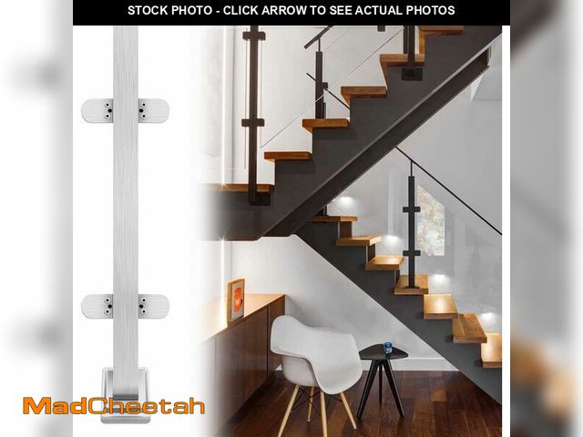Lot 74-14251366 - VoTwoofv Glass Railing Middle Post 33.46",304 Stainless Steel Glass Balustrade Post System with Clam...