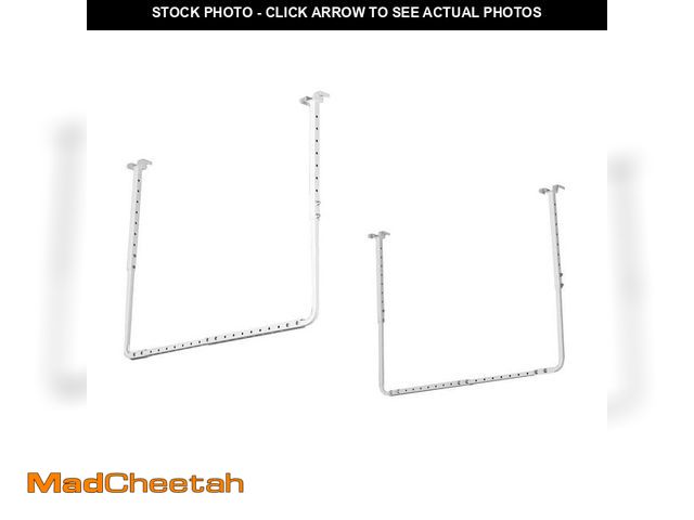 Lot 74-13778973 - HyLoft White Adjustable Metal Overhead Garage Storage Rack (33 in W x 34 in D) - UNUSED