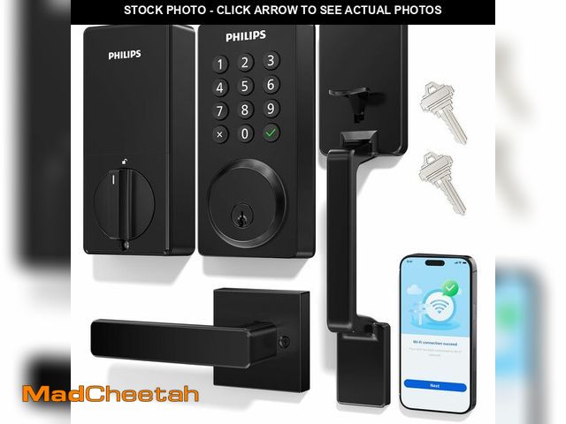 Lot 74-14212412 - Philips Wi-Fi Smart Lock for Front Door, Keypad Door Lock with Handle, Built-in WiFi App Remote Cont...